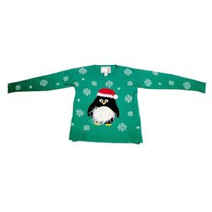 Vintage Green Penguin Christmas / Holiday Sweater